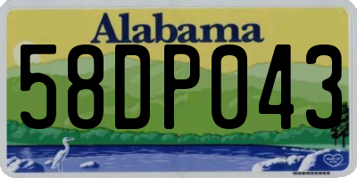AL license plate 58DP043