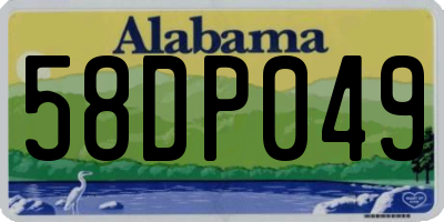 AL license plate 58DP049