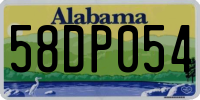 AL license plate 58DP054