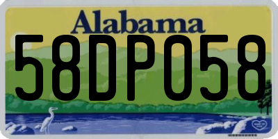 AL license plate 58DP058