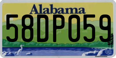 AL license plate 58DP059