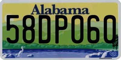 AL license plate 58DP060