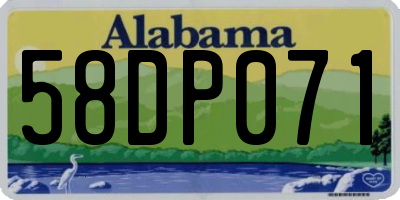 AL license plate 58DP071