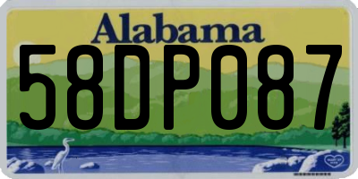 AL license plate 58DP087