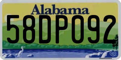 AL license plate 58DP092