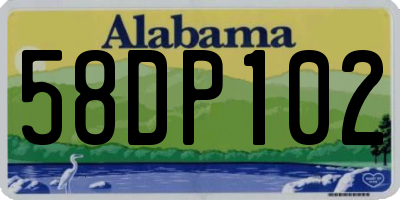 AL license plate 58DP102