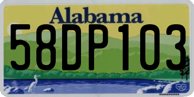 AL license plate 58DP103