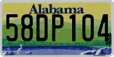 AL license plate 58DP104
