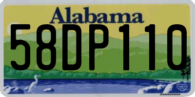 AL license plate 58DP110