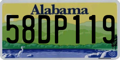 AL license plate 58DP119