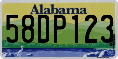 AL license plate 58DP123