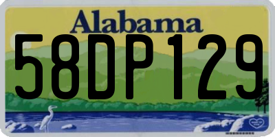 AL license plate 58DP129