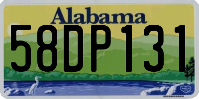 AL license plate 58DP131