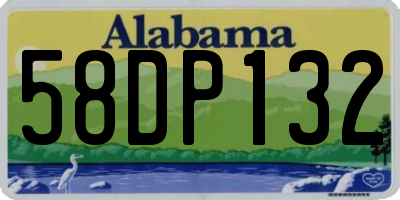 AL license plate 58DP132