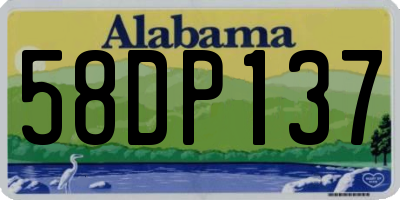 AL license plate 58DP137