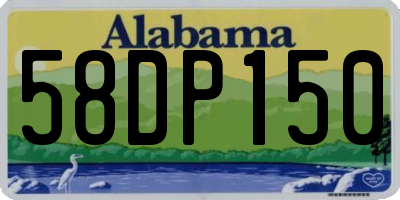 AL license plate 58DP150