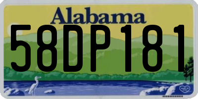 AL license plate 58DP181