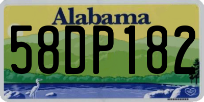 AL license plate 58DP182