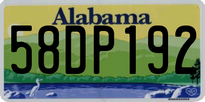 AL license plate 58DP192
