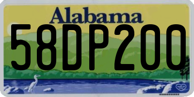 AL license plate 58DP200