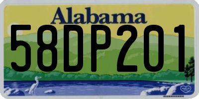 AL license plate 58DP201