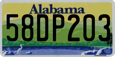 AL license plate 58DP203