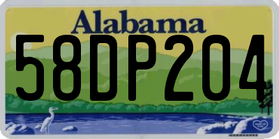 AL license plate 58DP204