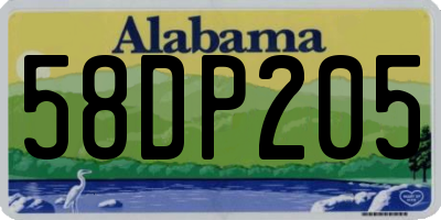 AL license plate 58DP205