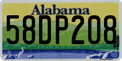 AL license plate 58DP208