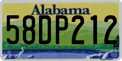 AL license plate 58DP212