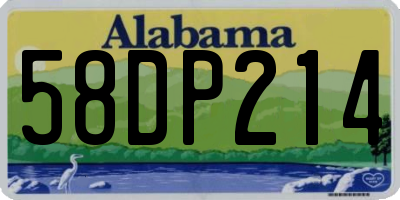 AL license plate 58DP214