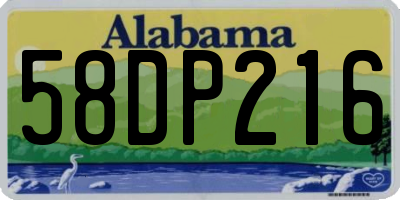 AL license plate 58DP216