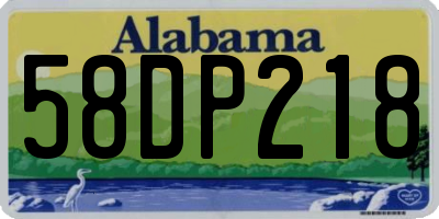 AL license plate 58DP218