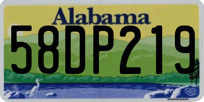 AL license plate 58DP219