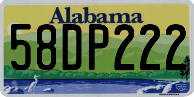 AL license plate 58DP222