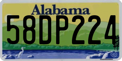 AL license plate 58DP224