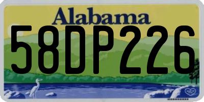 AL license plate 58DP226
