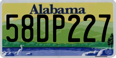 AL license plate 58DP227