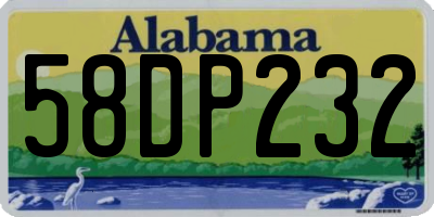 AL license plate 58DP232