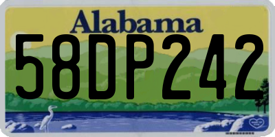 AL license plate 58DP242
