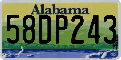 AL license plate 58DP243