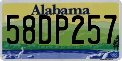 AL license plate 58DP257