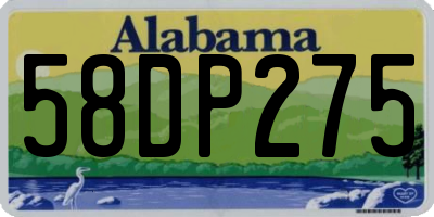 AL license plate 58DP275