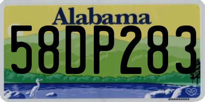 AL license plate 58DP283
