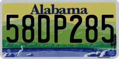 AL license plate 58DP285