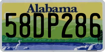 AL license plate 58DP286