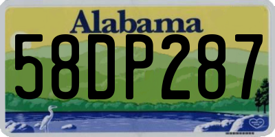 AL license plate 58DP287