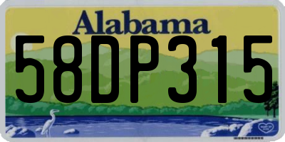 AL license plate 58DP315