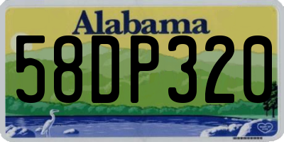 AL license plate 58DP320