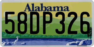 AL license plate 58DP326